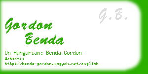gordon benda business card